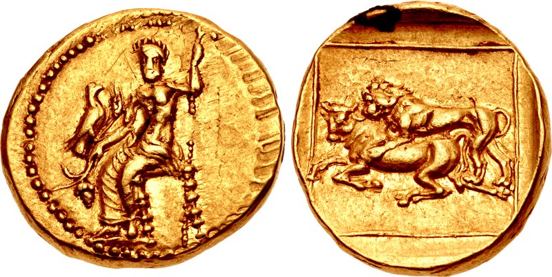 Achaemenid gold daric type II Darius I obverse